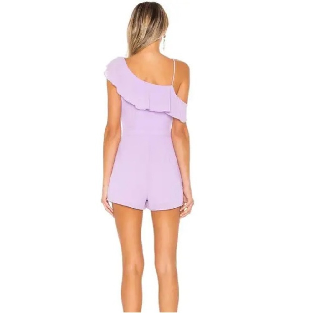 superdown Lilac Ruffle One-Shoulder Romper - Picture 2 of 7